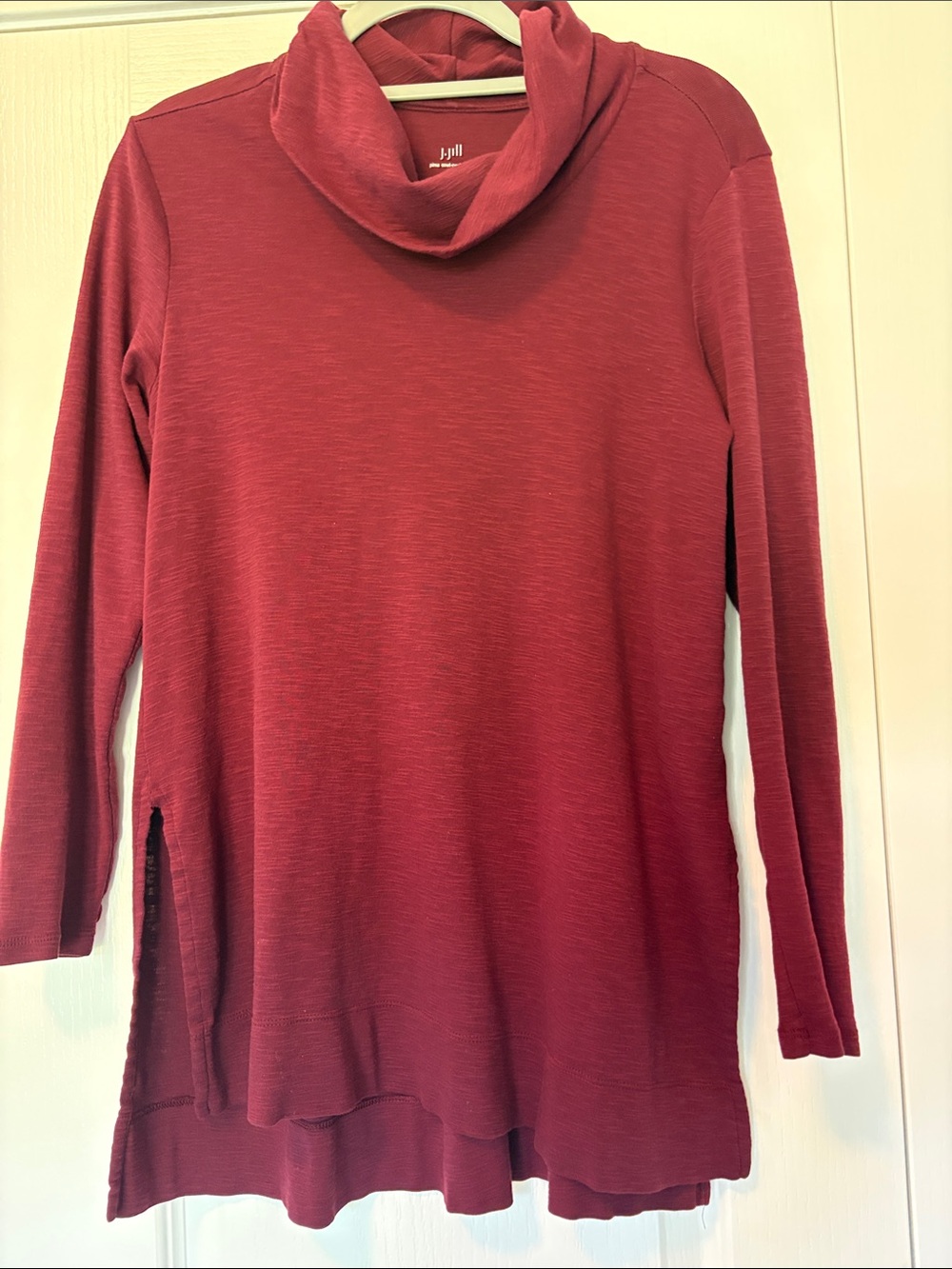 Mauve Red Cowl Neck Tunic Top J. Jill size small